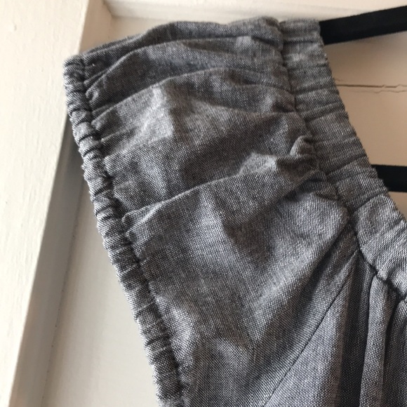 Jean dress with gathered waist and cap sleeves - Picture 4 of 6